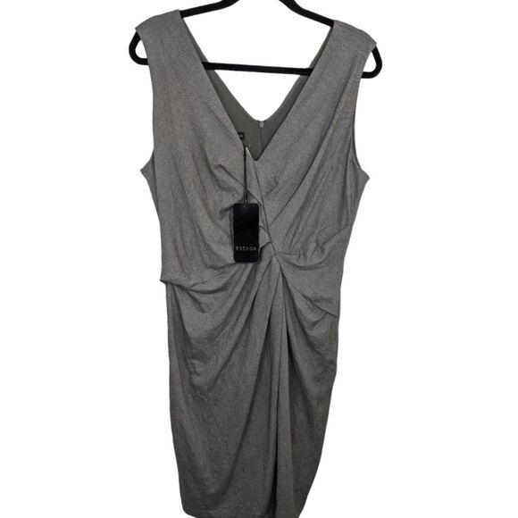 Escada V-Neck Sleeveless Knit Sheath Cactus Dress - Picture 1 of 16